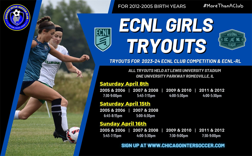 TRYOUT TIMES & DATES POSTED
