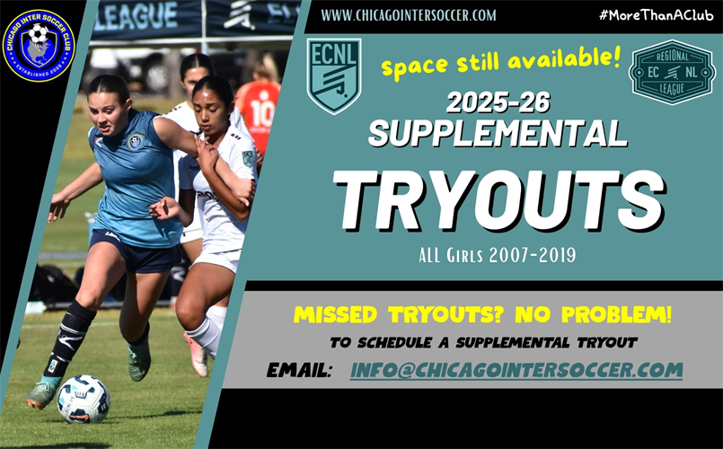 ECNL & YOUTH GIRLS Supplemental Tryouts 25-26
